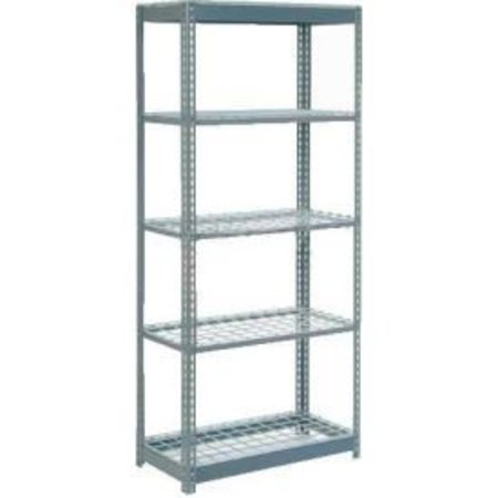 GLOBAL EQUIPMENT Heavy Duty Shelving 36"W x 12"D x 60"H With 5 Shelves - Wire Deck - Gray 717168